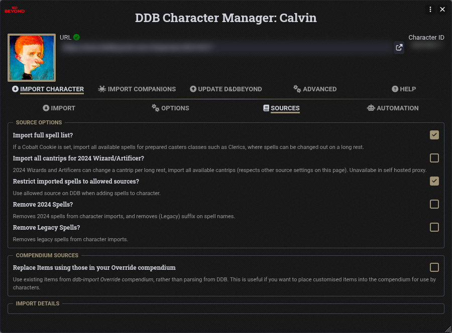 Character Settings