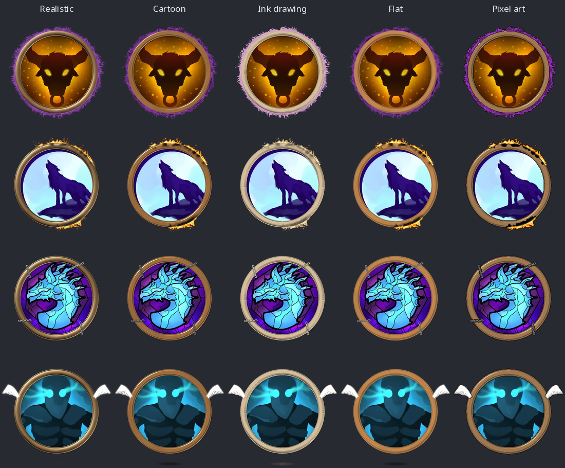 The same conditions in each style