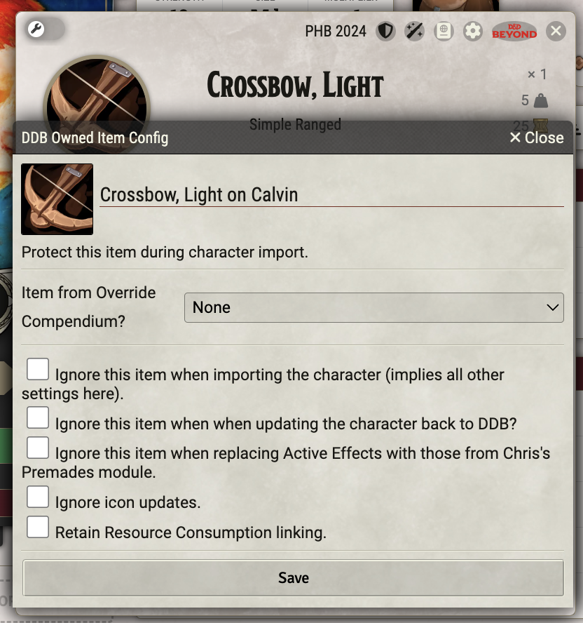 Item Customisation