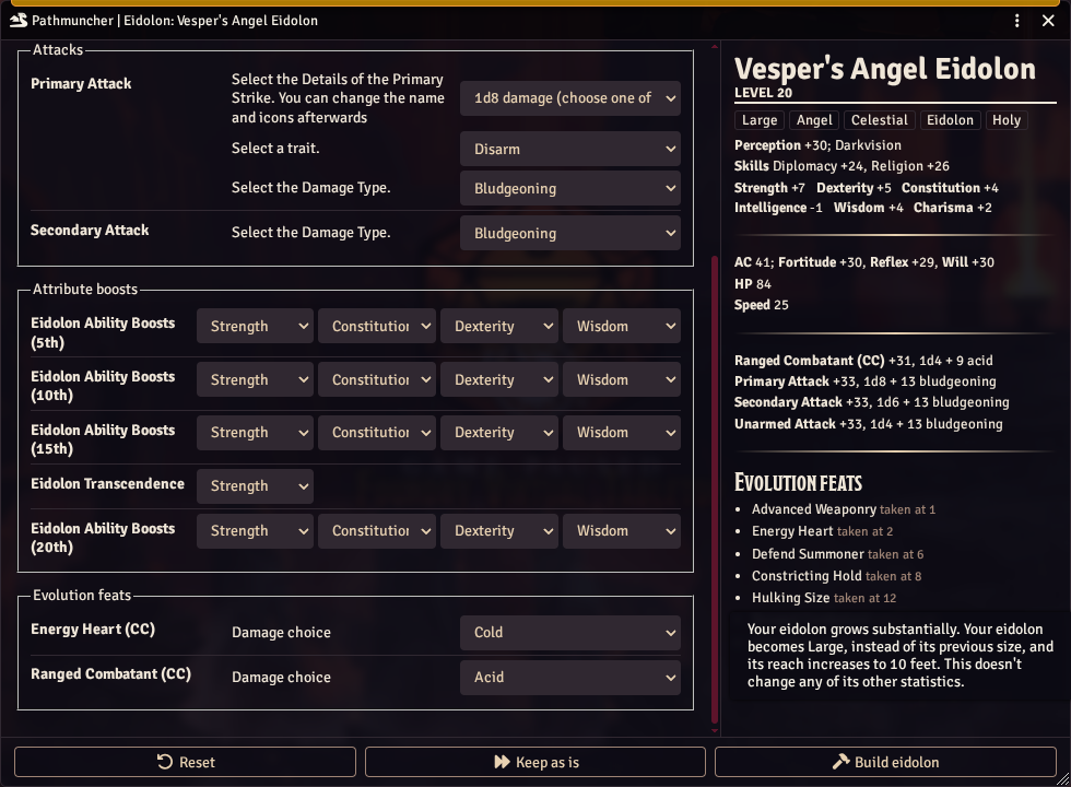 Attribute boosts, and an evolution feat's description