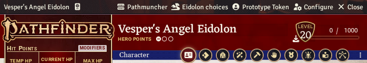 The Eidolon choices button