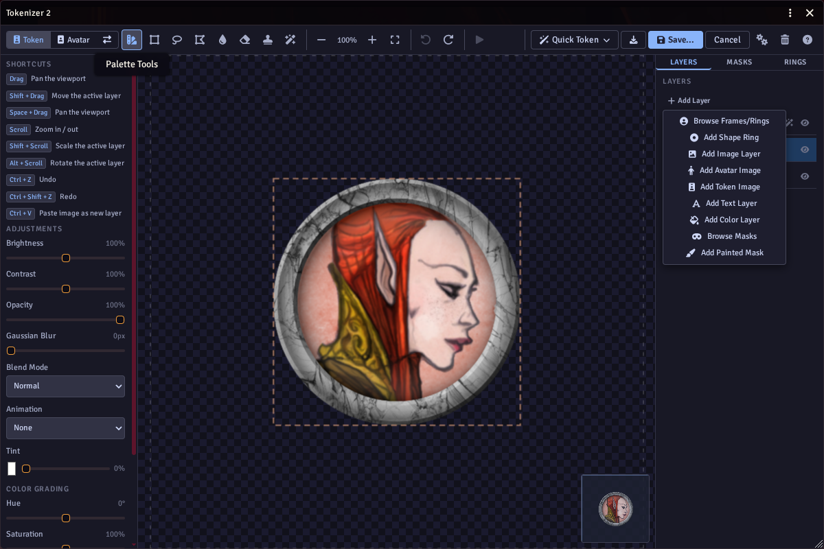 The Add Layer menu
