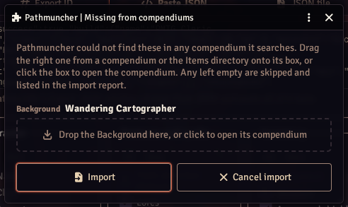 Missing from compendiums
