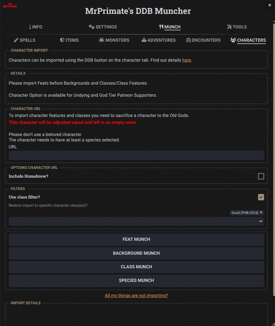 Character Feature Munch Tab