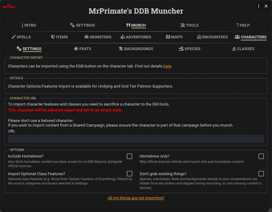 Character Feature Munch Tab