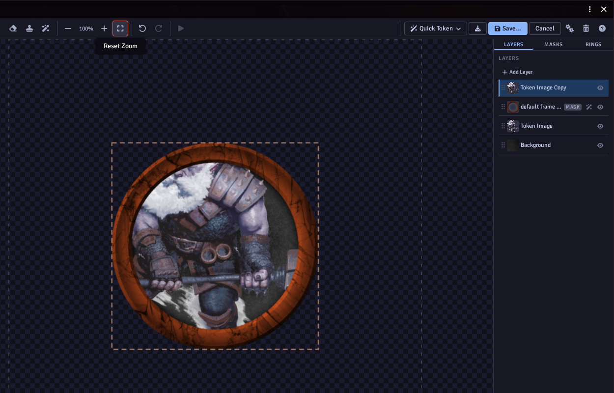 The copy above the frame