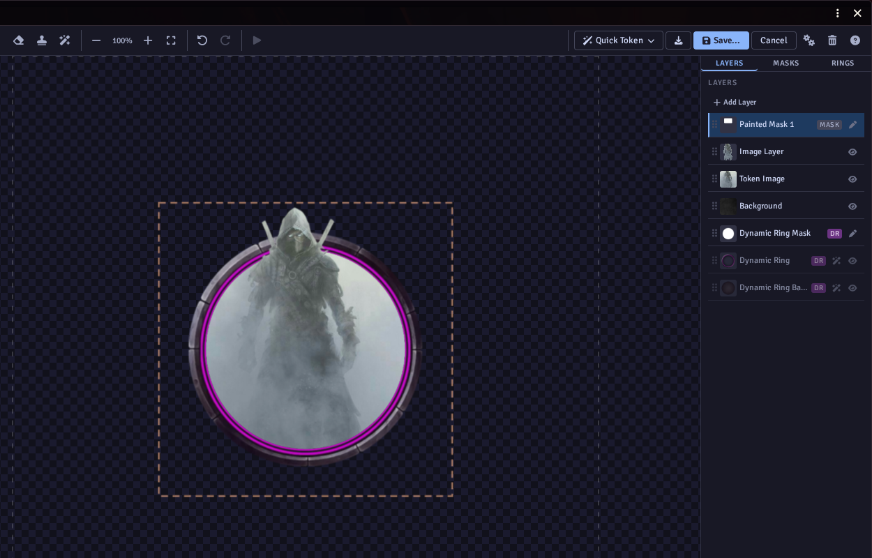 The finished token