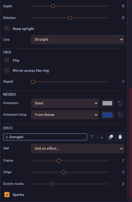 The Effects list