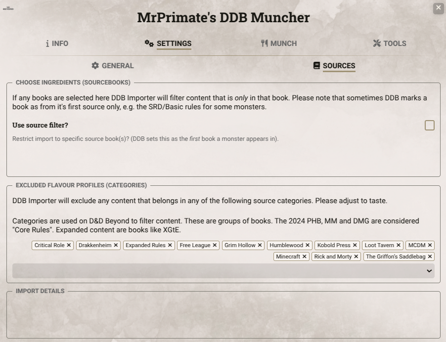Muncher Sources
