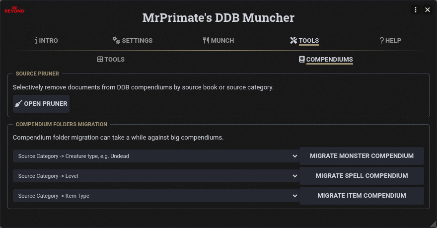 Compendium Tools